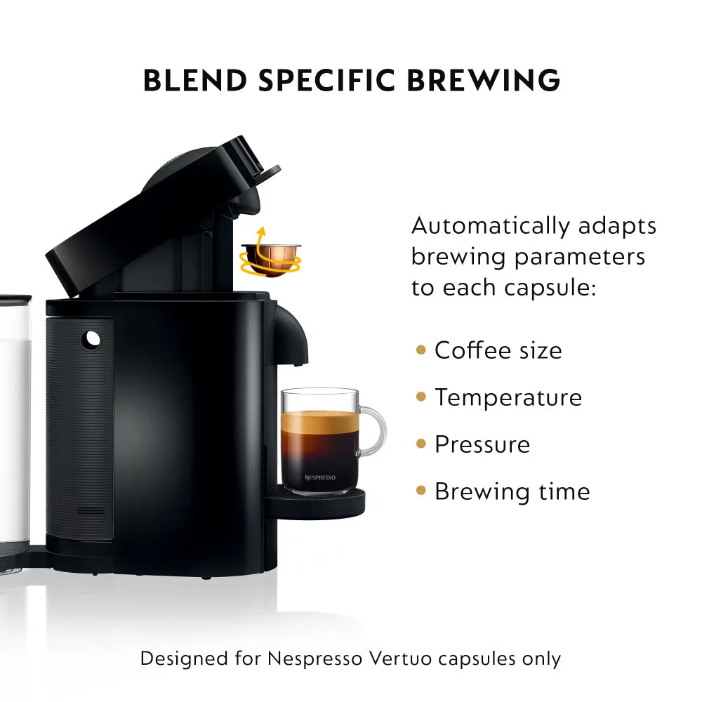 Nespresso Vertuo Plus Coffee and Espresso Machine by De'Longhi, Ink Black