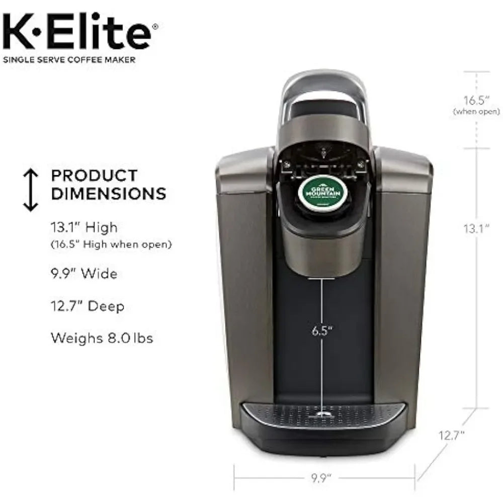 Keurig K-Elite Single-Serve K-Cup 12oz. Coffee Maker, Brushed Slate