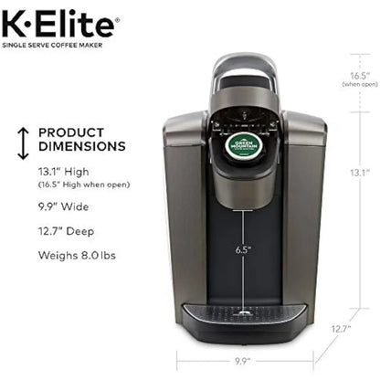 Keurig K-Elite Single-Serve K-Cup 12oz. Coffee Maker, Brushed Slate