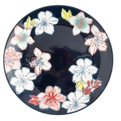 Floral Plate - Navy