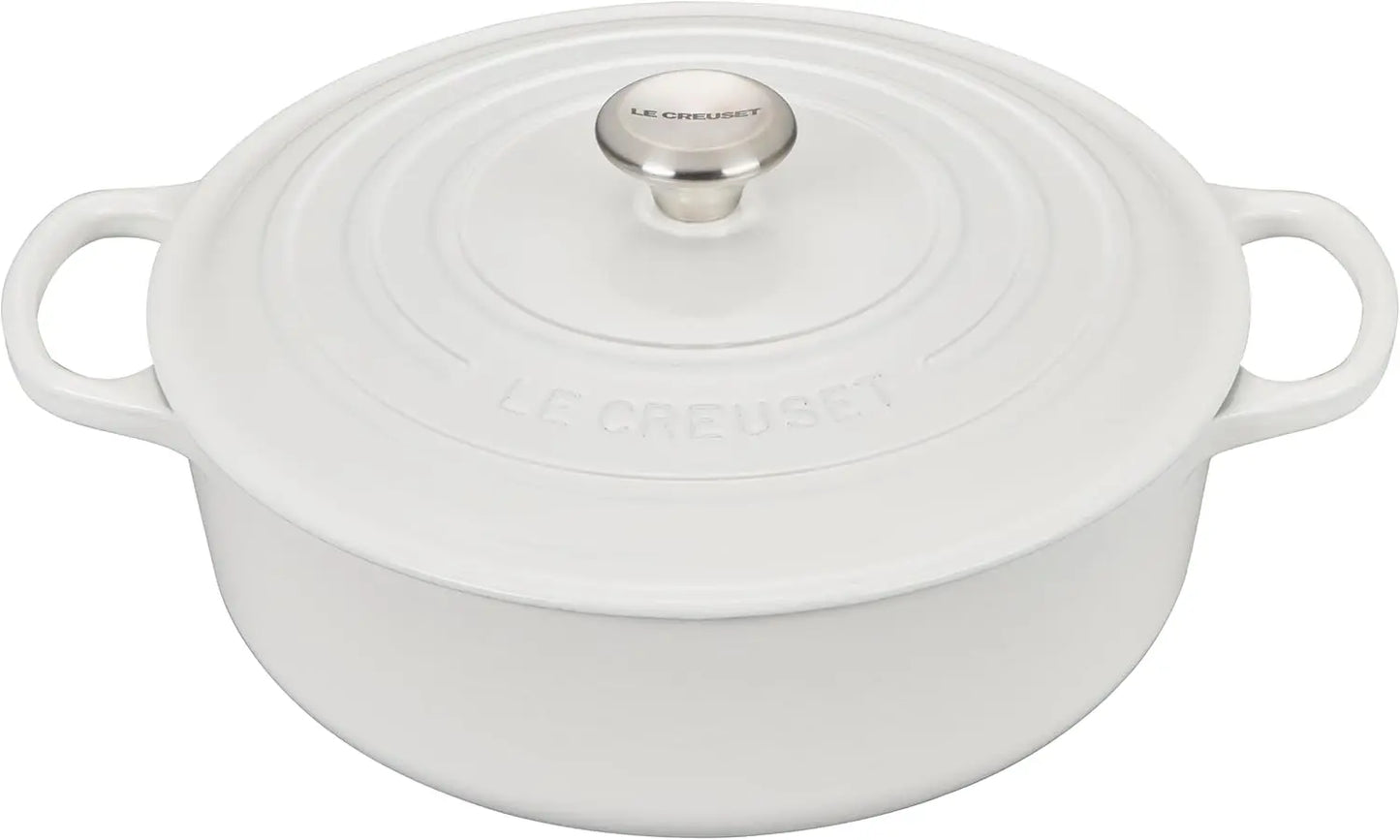 Le Creuset Signature Round Wide Oven -  White