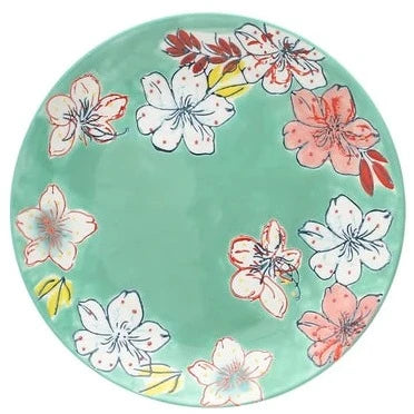 Floral Plate - Teal