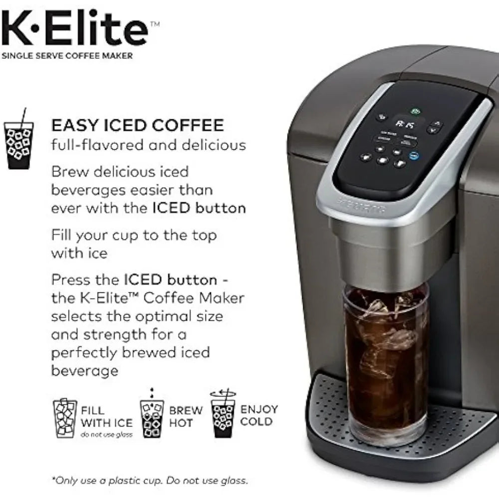 Keurig K-Elite Single-Serve K-Cup 12oz. Coffee Maker, Brushed Slate