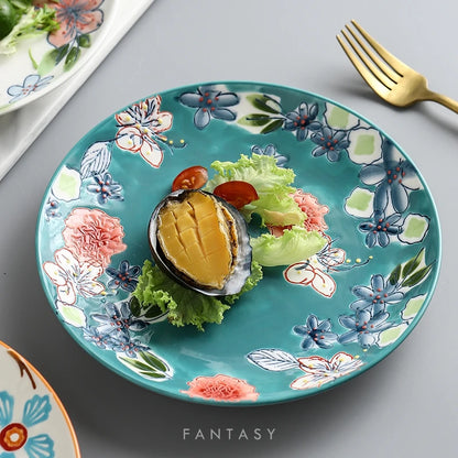 Floral Plate - Blue