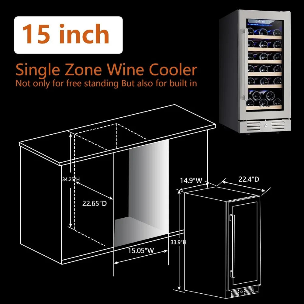 wine fridge dimensions